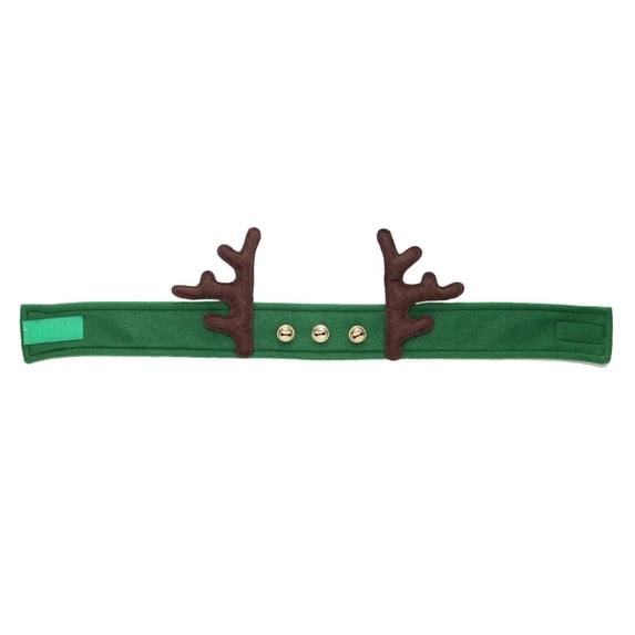 Dyno 32635547 24 in. Green Adjustable Decorative Fleece Headband with Antlers & Bells