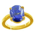 thumbnail image 1 of 11.25 Ratti / 10.00 Carat Blue Lajward Stone Panchdhatu Adjustable Gold Plated Ring Natural Aa++ Quality Original Lapis Lazuli Lajwart Rashi Ratna Pathar Gemstone For Men And Women-B0BVRJ, 1 of 5