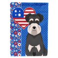 thumbnail image 1 of 11.25 x 15.5 in. Black & Silver Natural Ears Schnauzer USA American Garden Flag, 1 of 1
