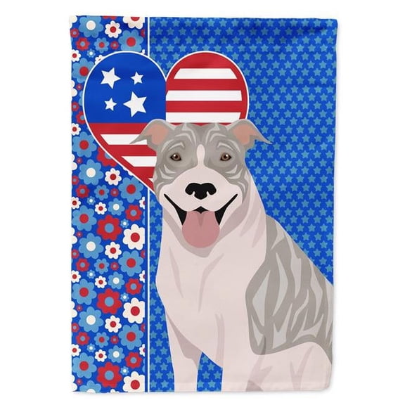 11.25 x 15.5 in. Blue Brindle Pit Bull Terrier USA American Garden Flag