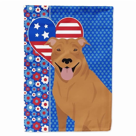 11.25 x 15.5 in. Red Pit Bull Terrier USA American Garden Flag