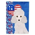 thumbnail image 1 of 11.25 x 15.5 in. Toy White Poodle USA American Garden Flag, 1 of 1