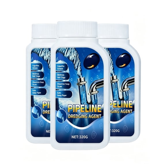 11.29&nbsp;oz Pipe Dredge,Powerful Sink Cleaner Powder Fast Foaming for Kitchen Toilet Pipeline Quick Cleaning Tool (2 PCS)