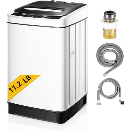 11.2lbs Fully Automatic Washing Machine with Spinner, Portable, 8 Programs