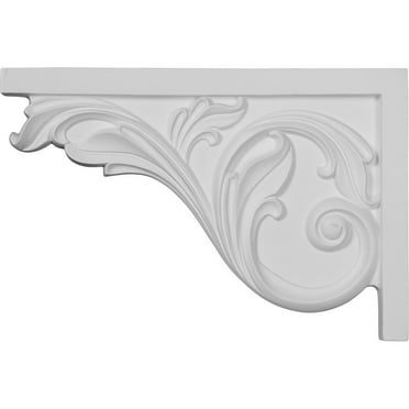 11 3/4"W x 7 3/4"H x 3/4"D Large Acanthus Stair Bracket, Left