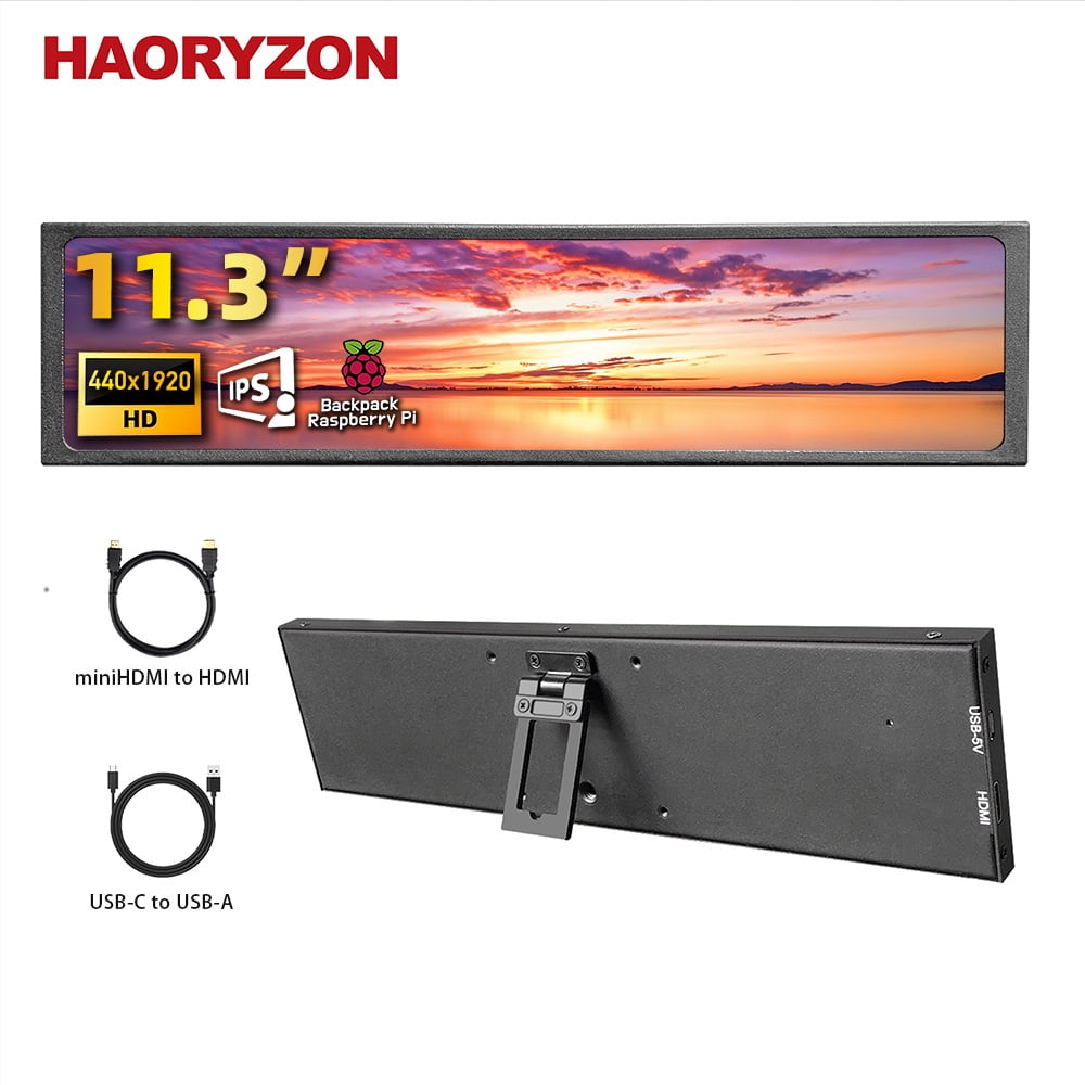 11 Inches Monitor 11.3-inch Portable Ultra-Wide Bar Monitor 16:4 Aspect Ratio 440x1920 ...