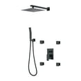 thumbnail image 1 of 11.35 Pressure Balanced Rain Shower System Wall Mount Rain Shower Head With 4 Body Sprays And Handheld Shower Combo Set Black Matte, 1 of 5