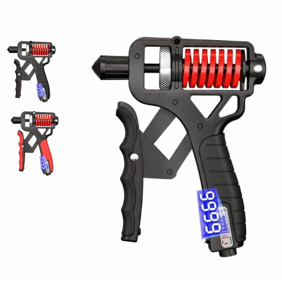 11-364LB Adjustable Hand Grip Strengthener with Electronic Counter, Resistance Hand Gripper for Grip, Finger & Forearm Training, Non-Slip Handle Strength Trainer for Home Gym Workout Black