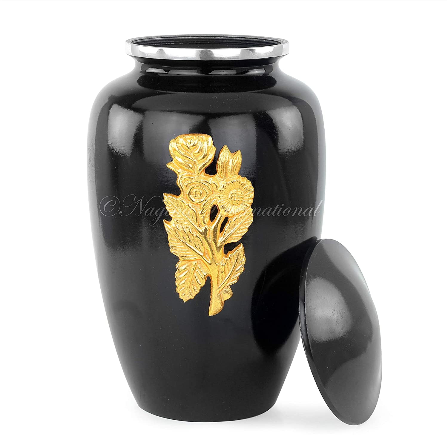 Accordion Wood Cremation Urn - Adult Black Accordion Urn