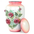 11" 3D Carved Decorative Flowers Aluminum Metal Cremation Urns for ...