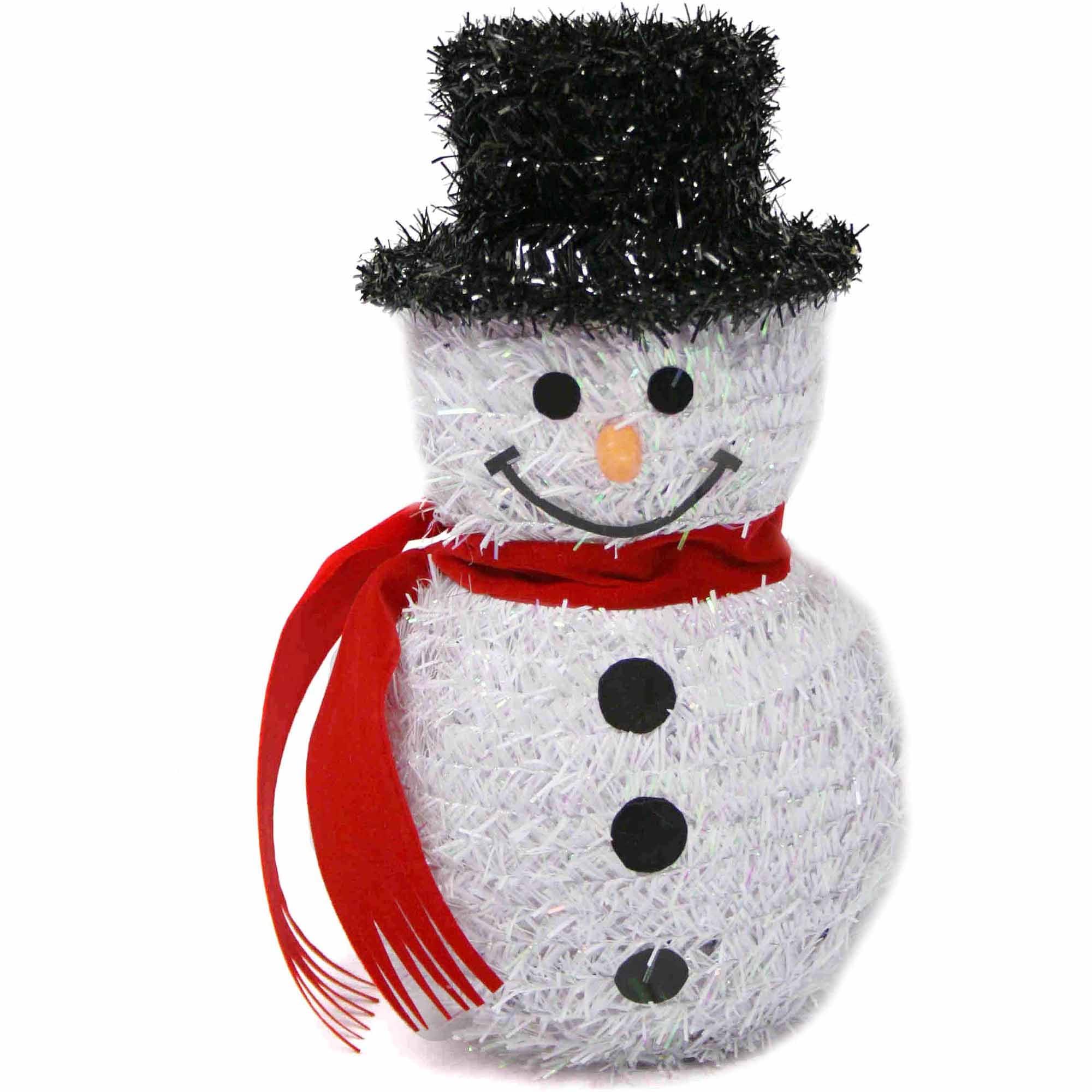 11" 3D Tinsel Snowman Decoration - Walmart.com