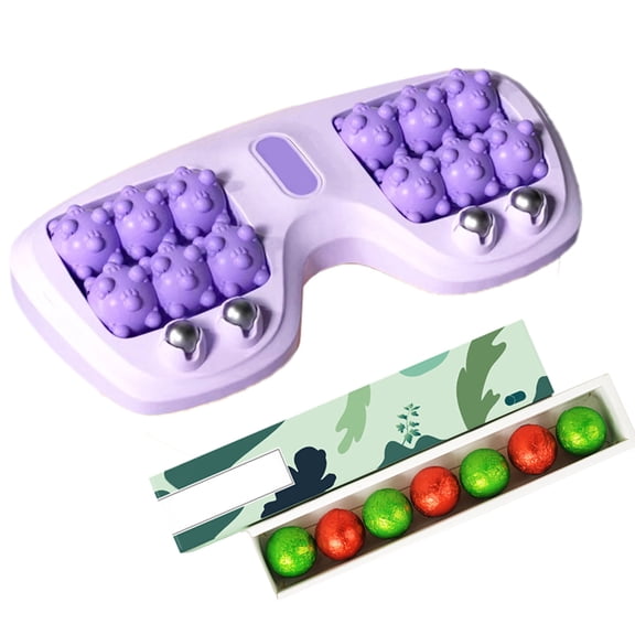 11.4*5.9" Portable Double Foot Massage Roller – 2026 New Dual Foot Massager with 12 Wheels, Improved Circulation & Plantar Acupressure, Portable Feet Massager Tool for Home Office Use – Purple