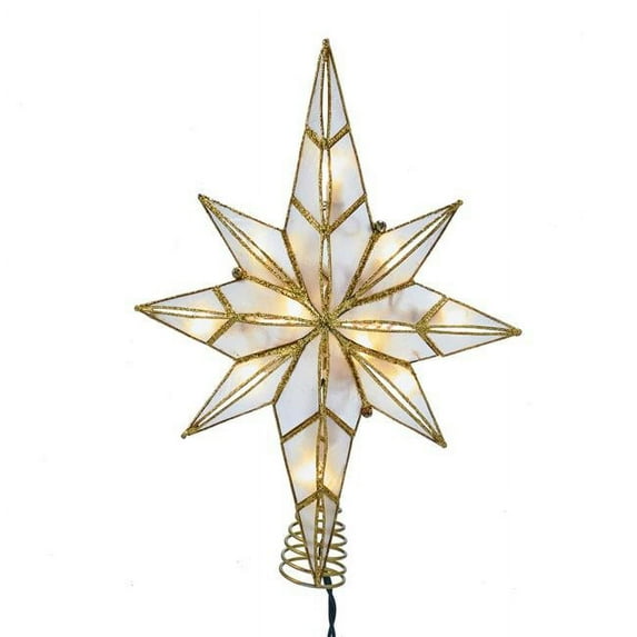 11.4 in. 10-Light Capiz Bethlehem Star Treetop