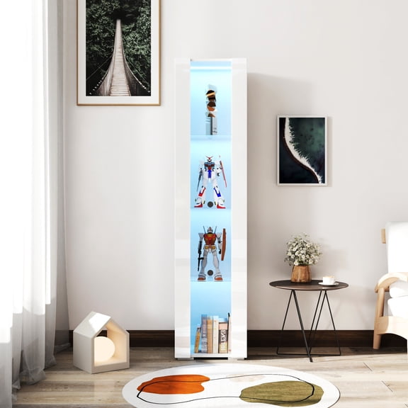 11.42in Wide 15.75in Deep - Blue Monochrome Aluminum Strip Lighting - Bedroom Side Cabinet - DIY Assembly and Maintenance