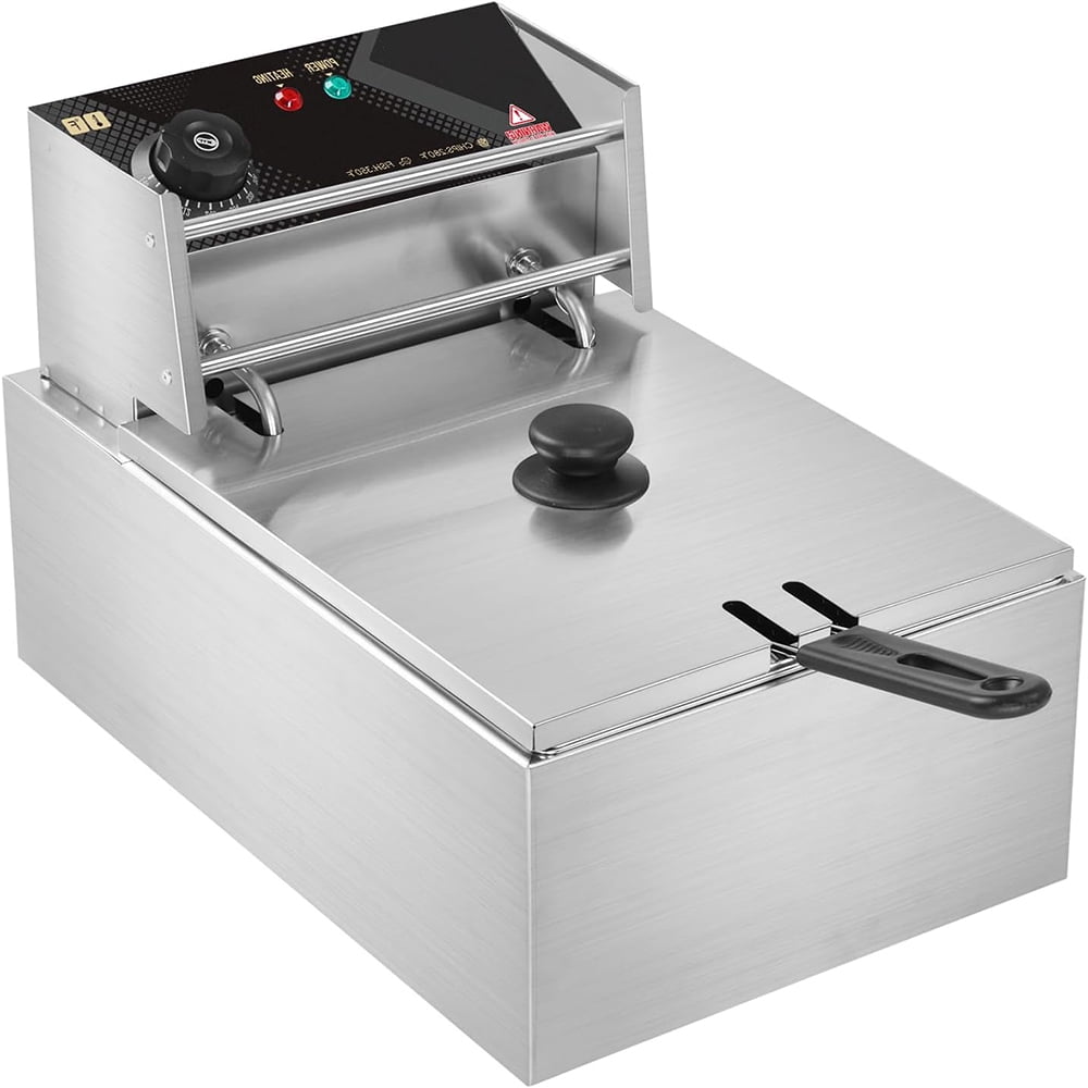 11.4QT Electric Deep Fryer w/Basket & Lid, 2500W Commercial Countertop Kitchen Frying Machine