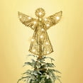 thumbnail image 1 of 11.4in LED Lighted Christmas Tree Topper, Angel Tree Topper, Gold Glitter Star Tree Topper, Golden Iron, Warm White, 1 of 9