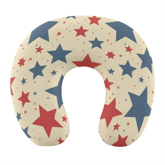 11.4in U-Shaped Pillow Strap With A High Resilience Memory Foam Core And A Detachable Zipper For Neck Relief Independence Day Theme Elements Star (1)