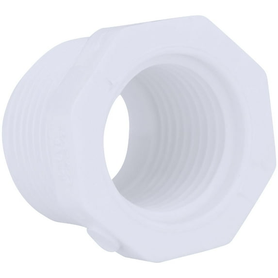 Genova Products PVC Bushing 34345 - 1-1/4" MPT x 1/2" FPT, Multicolor