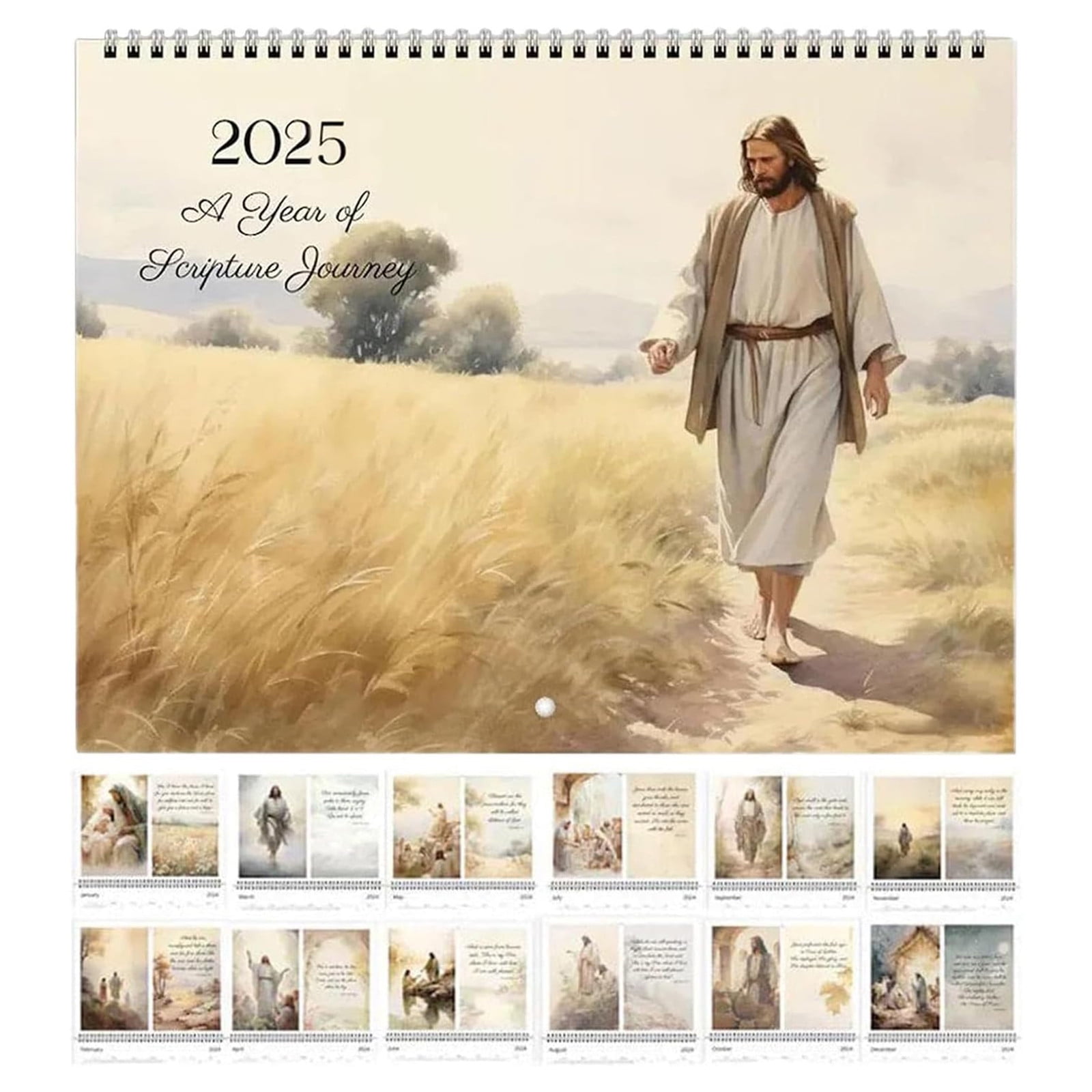 11.4x8.2 inch Jesus Calendars, 2025 Monthly Bible Calendar, Eye