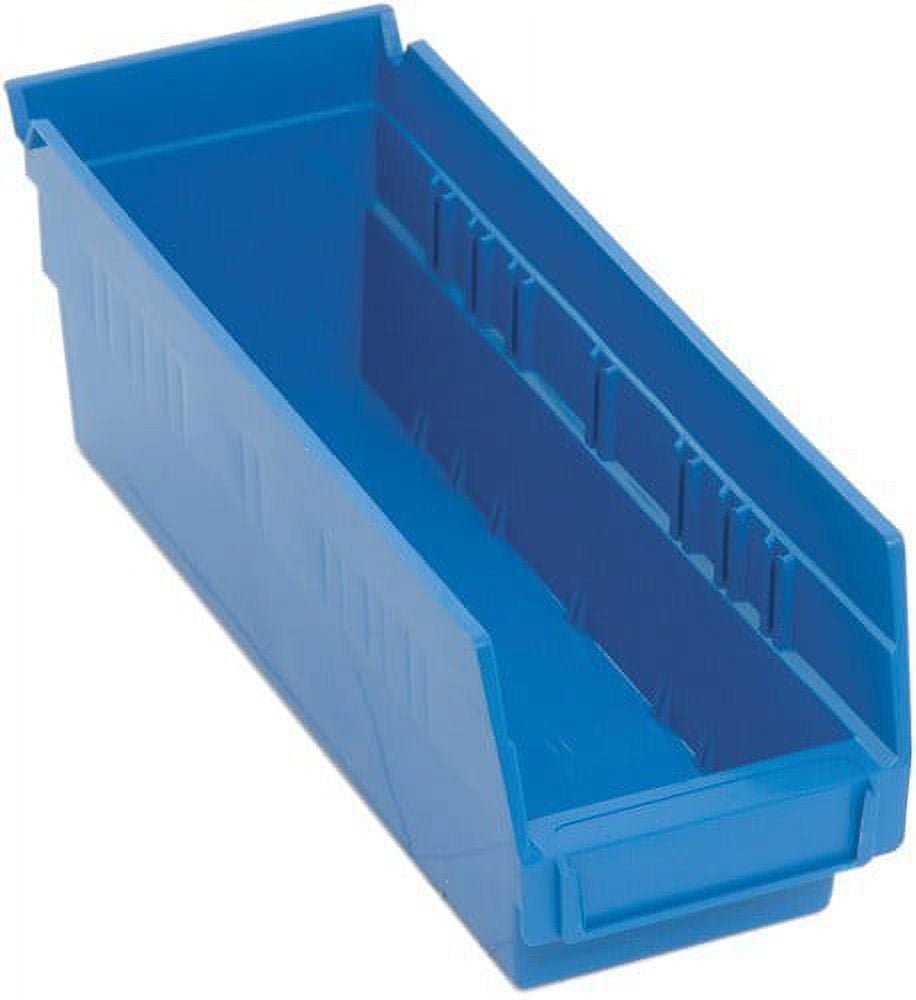 Blue High-Density Plastic Shelf Bin Storage Container