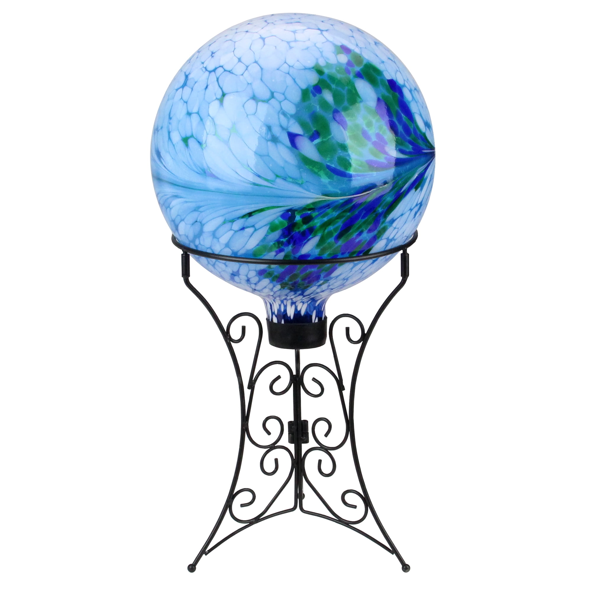 11.5" Black Ornate Outdoor Patio Stand for Garden Gazing Balls
