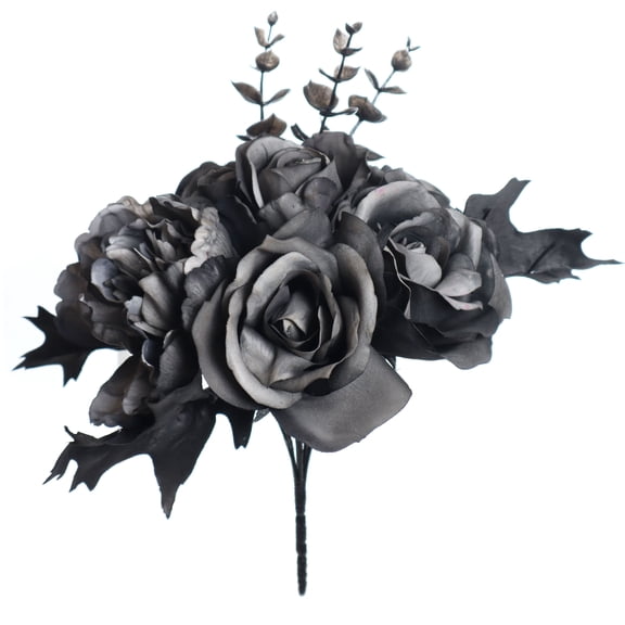 11.5" Black Rose & Peony Real Touch Bush by Ashland®