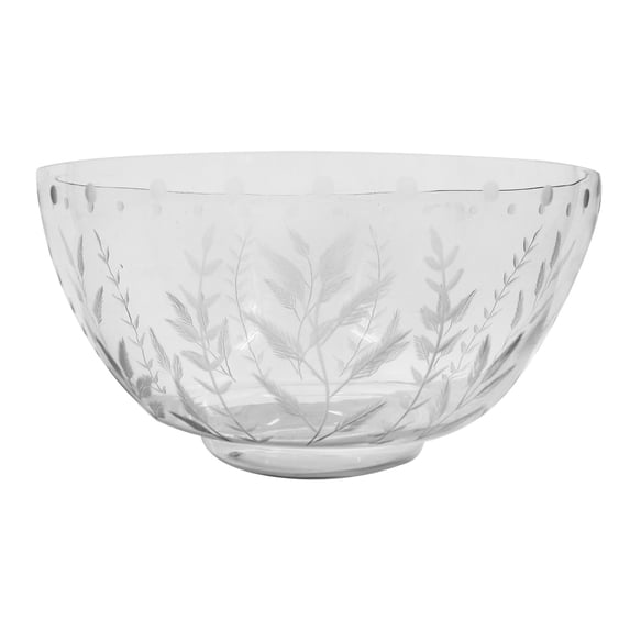 11.5" Clear Etched Floral Glass Bowl by Ashland - Spring Home Decor