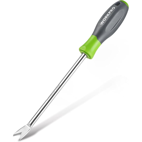 11.5" Dandelion Weeder Puller Tool with Soft Handle, Polished Stainless Steel Garden Weed Remover Tool, Two-Pronged Fork for Lawn Farmland Transplant Gardening Plant
