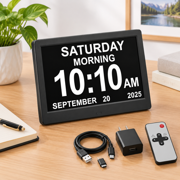 11.5" Digital Dementia Clock For Seniors With 10" Large Display
