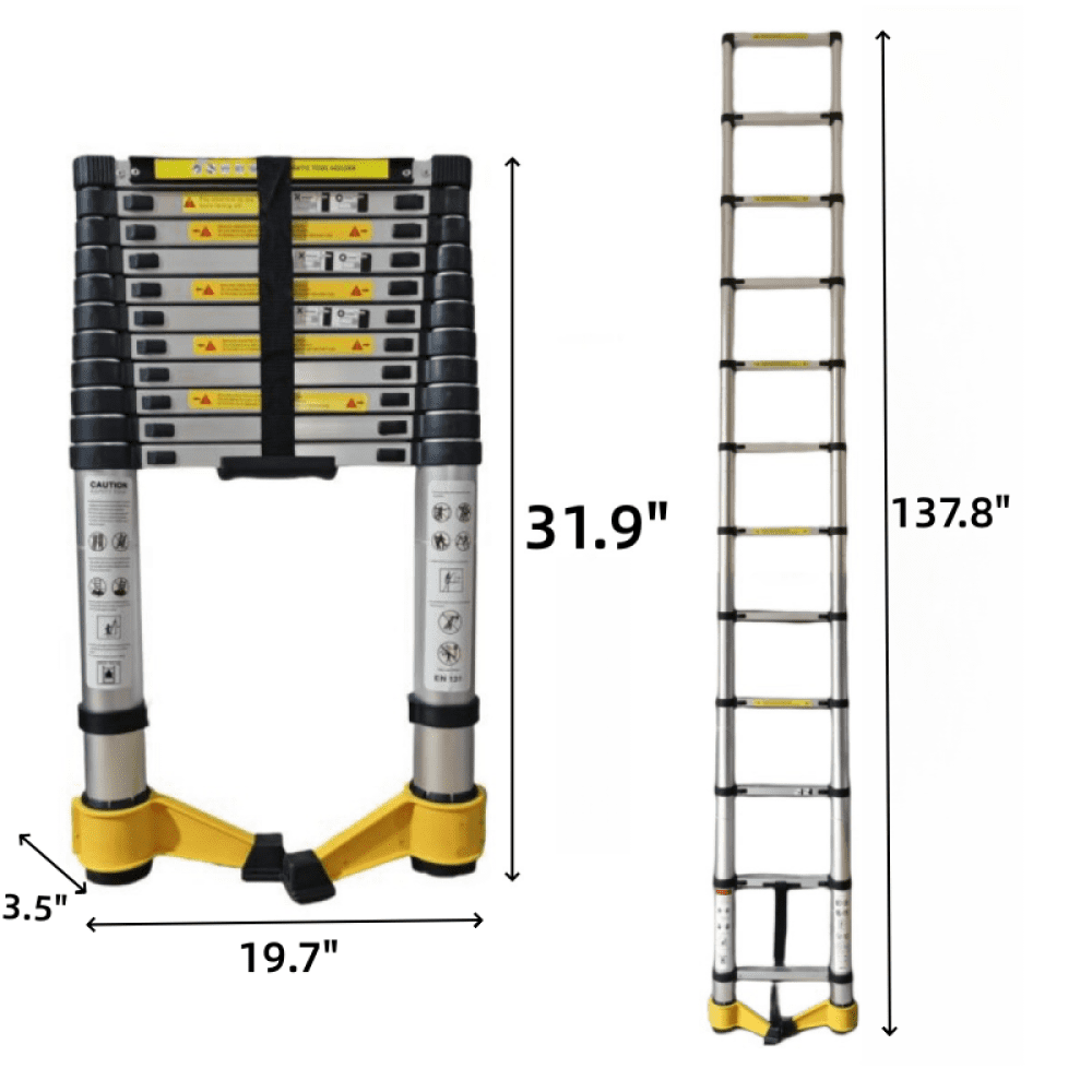 11.5 FT aluminum telescopic ladder, multi-purpose telescopic ladder ...