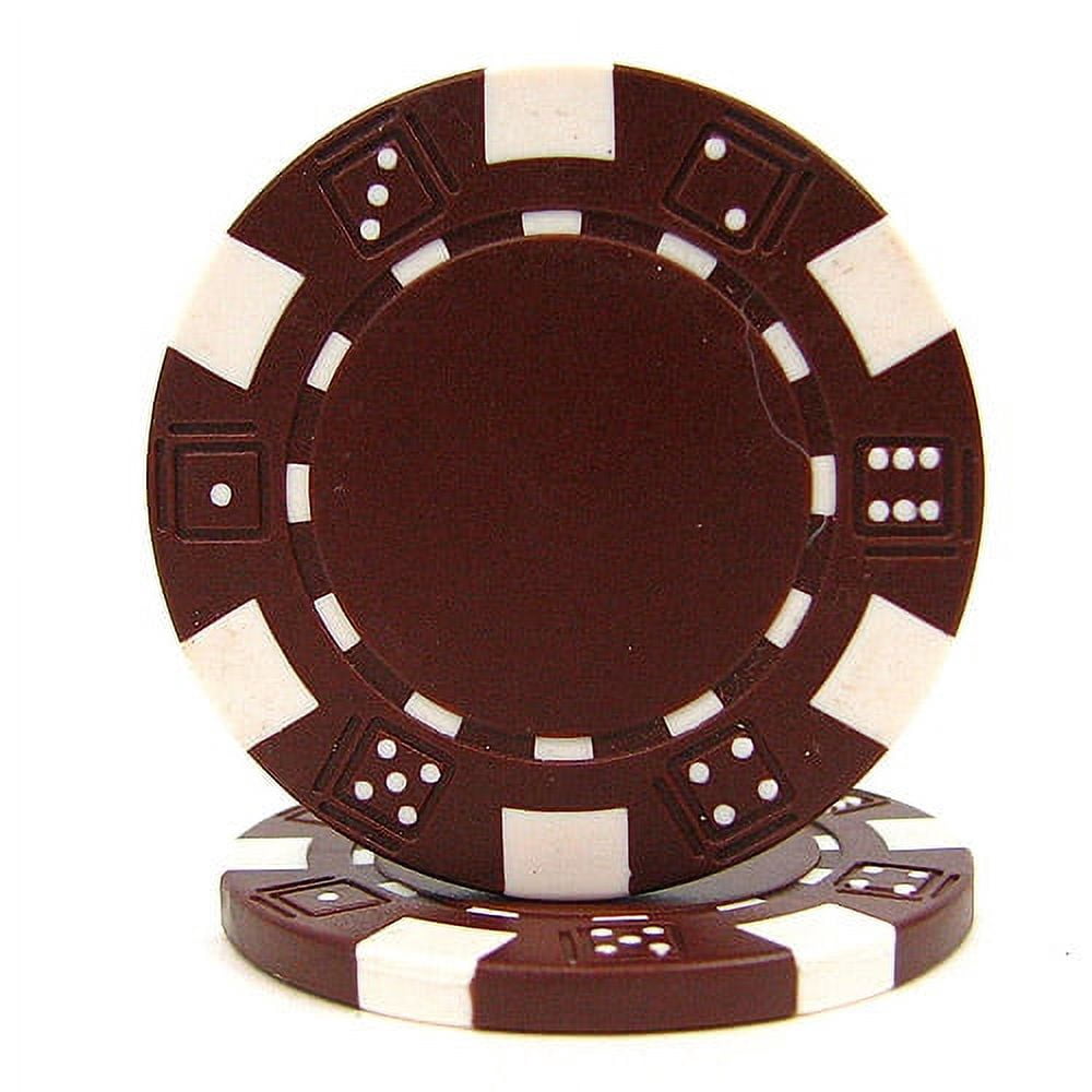 trademark poker 50 striped chip, 11.5gm, brown