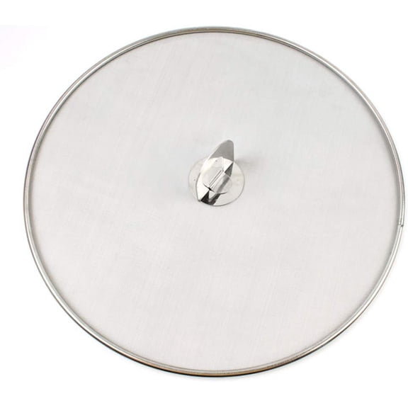 11.5" Grease Splatter Screen for Frying Pan with Fold Flat Knob-Grease Splatter Guard Shield-No Cooking Oil Mess–No Burns–Ultra Fine Mesh Lids-Rust Free Stainless Steel