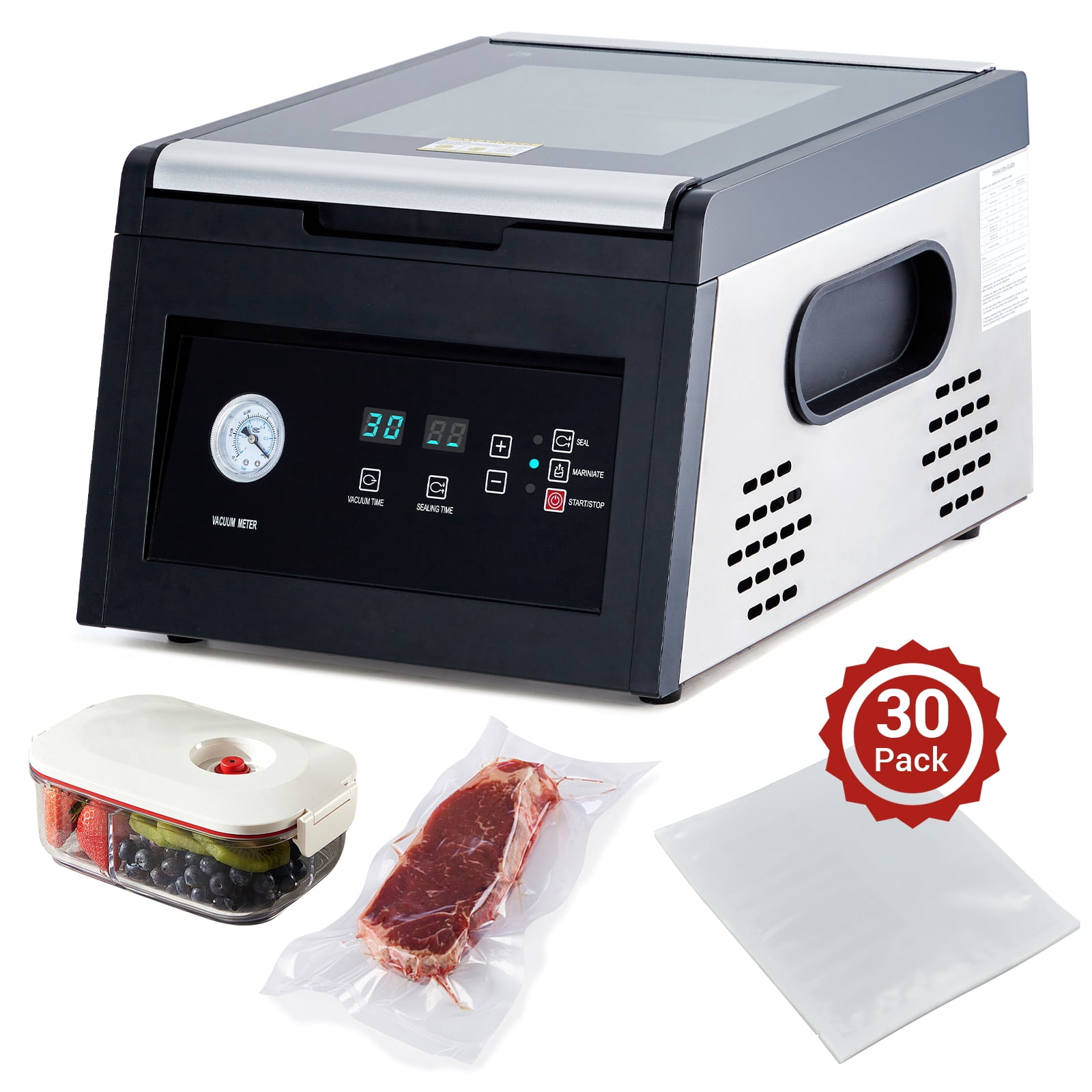 11.5" Heavy-Duty Chamber Vacuum Sealer Machine, High-Performance Food Vacuum Sealer with Marinades Function, Ideal for Home and Commercial Food Preservation, Professional Meat Saver Vacuum Sealer
