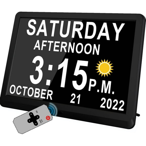 11.5 Inch Extra Large Digital Clock with 19 Alarms, Auto DST & Dimming for Wall and Table, Calendar for Dementia Seniors, Custom Reminders &Task Alert -Perfect Organizer for Home &School