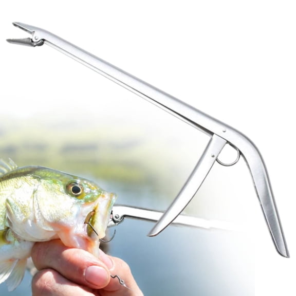 11.5-Inch Fish Hook Remover, Stainless Steel Fishing Tool Saltwater & Freshwater Hook Extractor Pliers with Serrated Jaw, Long Handle Non-Slip Safety Dehooker for Anglers