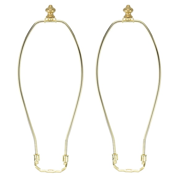11.5 Inch Lamp Harp Kit with 1 Inch Height Solid Brass Finial, 2 Set Heavy Duty Bracket with Standard Saddle & Finial Detachable Shade Holder for Table Floor Lamps, Gold