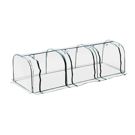 11.5' L x 3.25' W x 2.5' H PVC Metal Tunnel Garden Greenhouse Kit