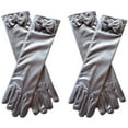 thumbnail image 1 of 11.5" Long Satin Bowknot Gloves for Little Girls,Special Occasion Gloves for Parties, Flower Girls, Princess, Cosplay, Halloween, Wedding, & communion, 1 of 6