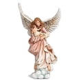 thumbnail image 1 of Roman 11.5" Pink and White Guardian Angel with Baby Christmas Tabletop Figurine, 1 of 1