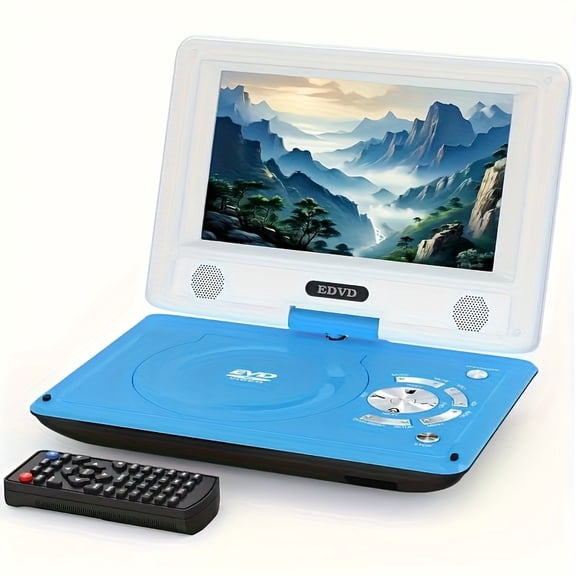 11.5" Portable DVD Player for Kids And Car, 9.5" Swivel HD Screen with 4-6 Hours Built-in Battery, Support Sync Screen to TV, Support SD Card/USB/Multiple Disc Formats (Blue)