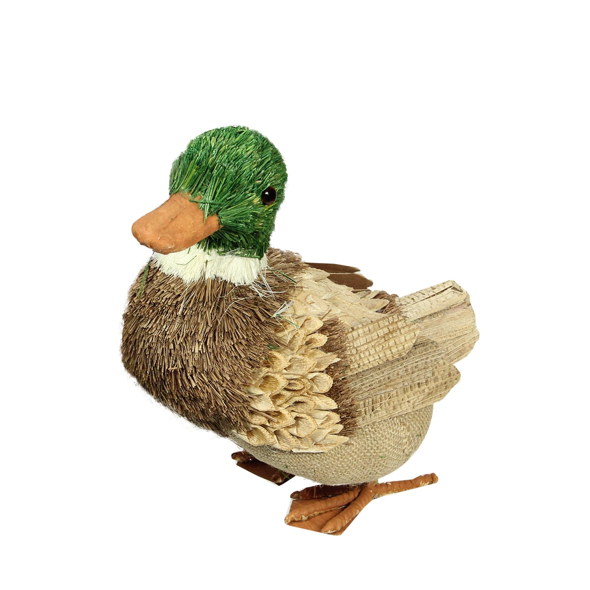 11.5" Tan Brown and Green Decorative Standing Duck Spring Table Top Figure