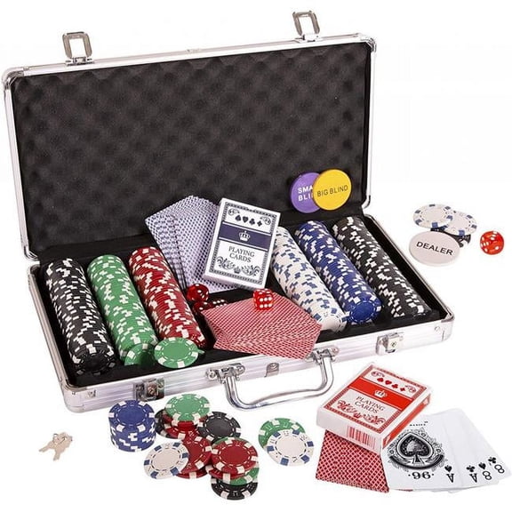 11.5 g Casino Poker Chips Dice for Style Clay with Aluminum Case - Set of 500