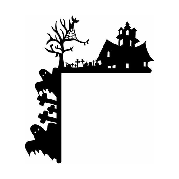 11.5 in. Halloween Scary Witch Signs — Dark Shapes with Haunted Shadows, Halloween Decorations for Windows, Glass Doors & Indoor Haunted Scenes — great for Costume Parties with spooky setups