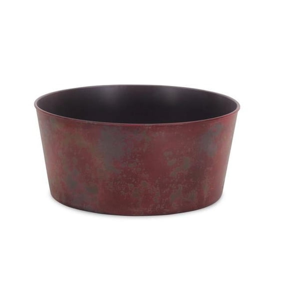 11.5 in. Round Planter with A Tapered Body - Rustic Red