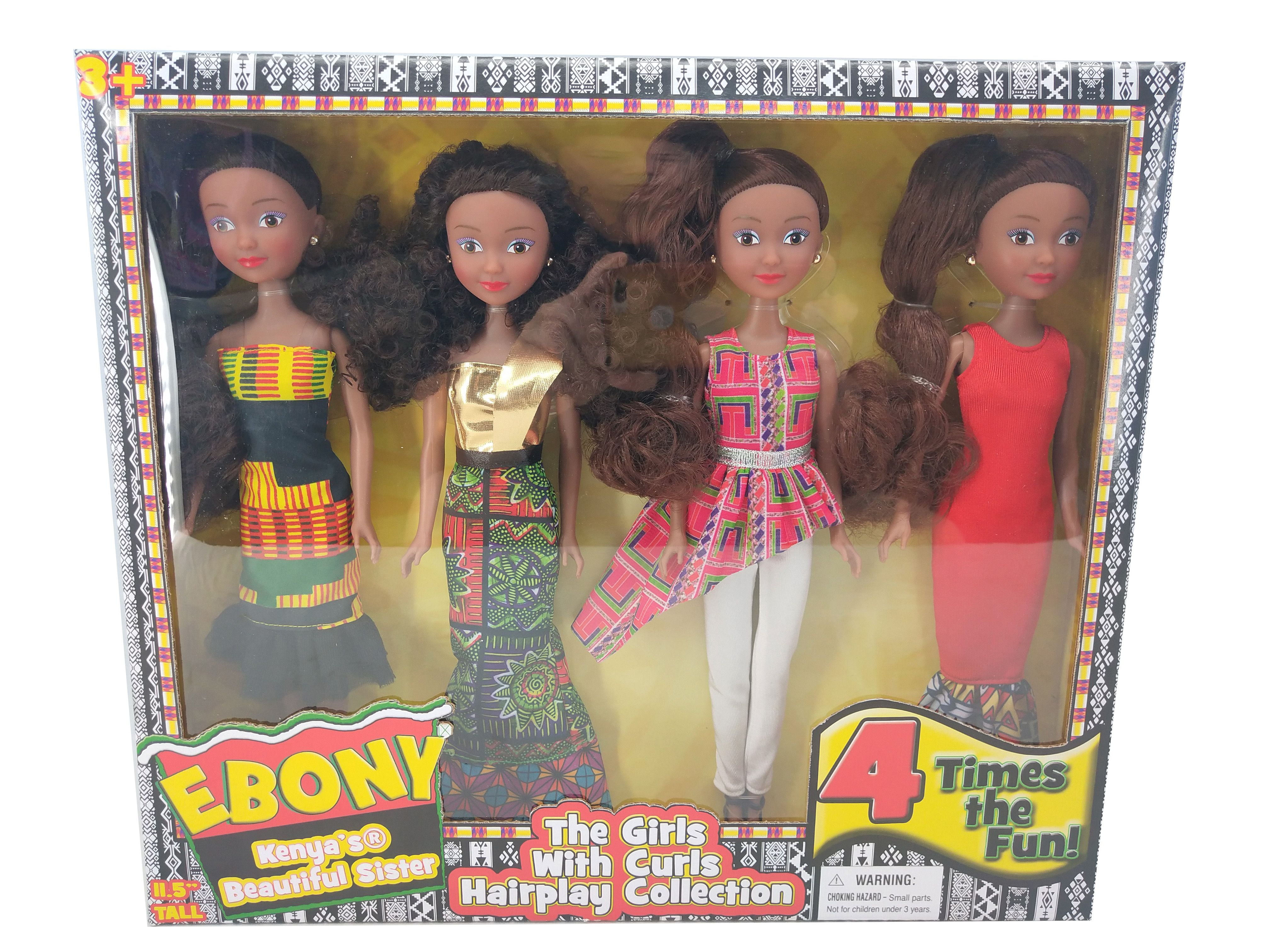 11.5 inch Ebony Fashion Doll 4 Pack set from the Kenya and Friends