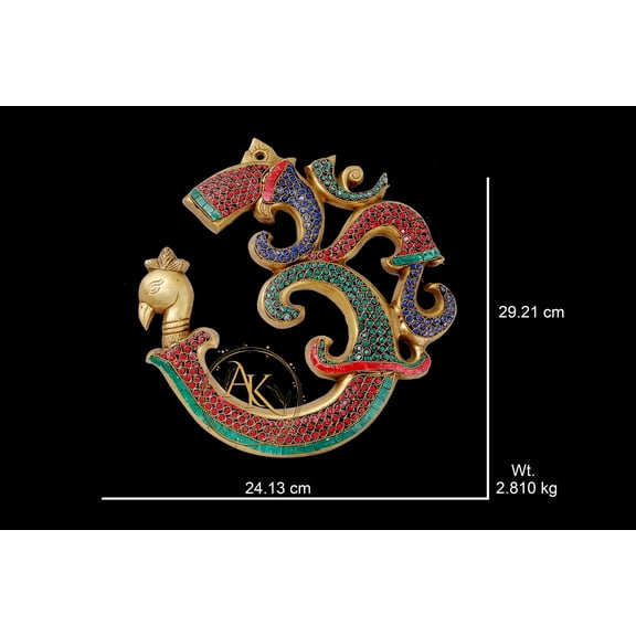 11.5 inches Hindu Religious Symbol Brass OM Metal Statue for Home / Office/ Temple / Mandir Decor/Home Decor/ Om/ Beautiful Om, Best Gift...