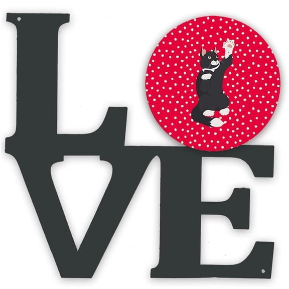 11.5 x 11.75 in. American Polydactyl Cat Love Metal Artwork Wall Decor