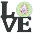 thumbnail image 1 of 11.5 x 11.75 in. Bichon Frise No.2 Green Flowers Metal Artwork Love Wall Decor, 1 of 1
