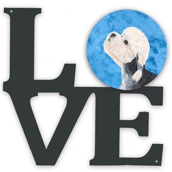 11.5 x 11.75 in. Blue Dandie Dinmont Terrier Metal Artwork Love Wall Decor