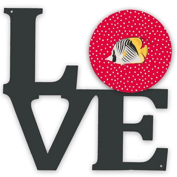 11.5 x 11.75 in. Butterfly Fish Love Metal Artwork Wall Decor